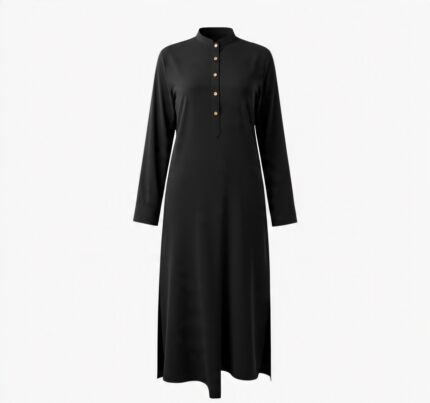 Straight Fit Solid Black Kurti