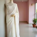 White Chikankari Saree