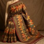 Brown Traditional Ikat Saree